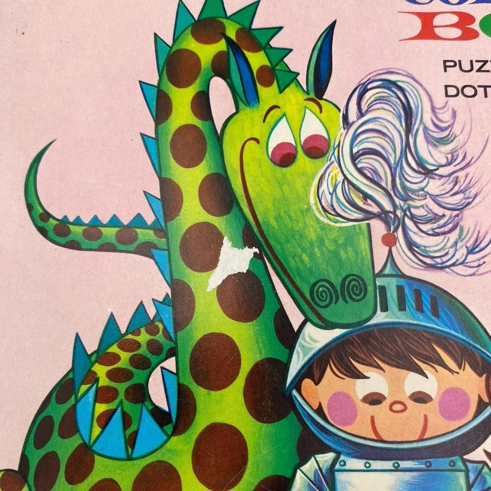 All Activity Coloring Book Unused 1978 Playmore Puzzles Dot to Dot Cut-Outs Game